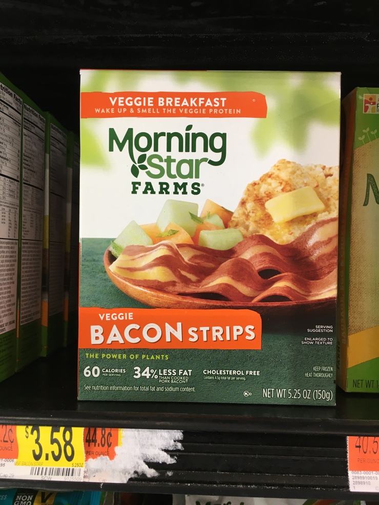 Vegan bacon strips at Walmart