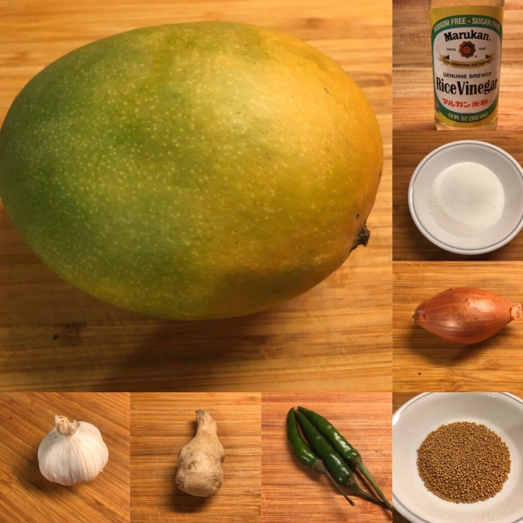 Mango chutney ingredients.