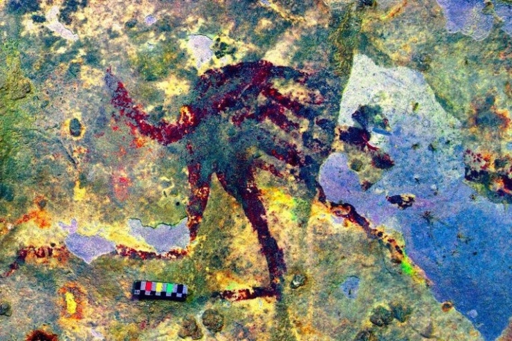 Abstract Indonesian cave painting.